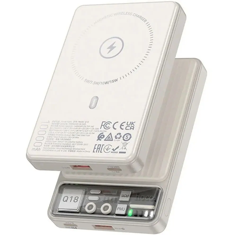 Павербанк Hoco Q18 Tourer 22.5 W 10000 mAh Milky white - фото 2