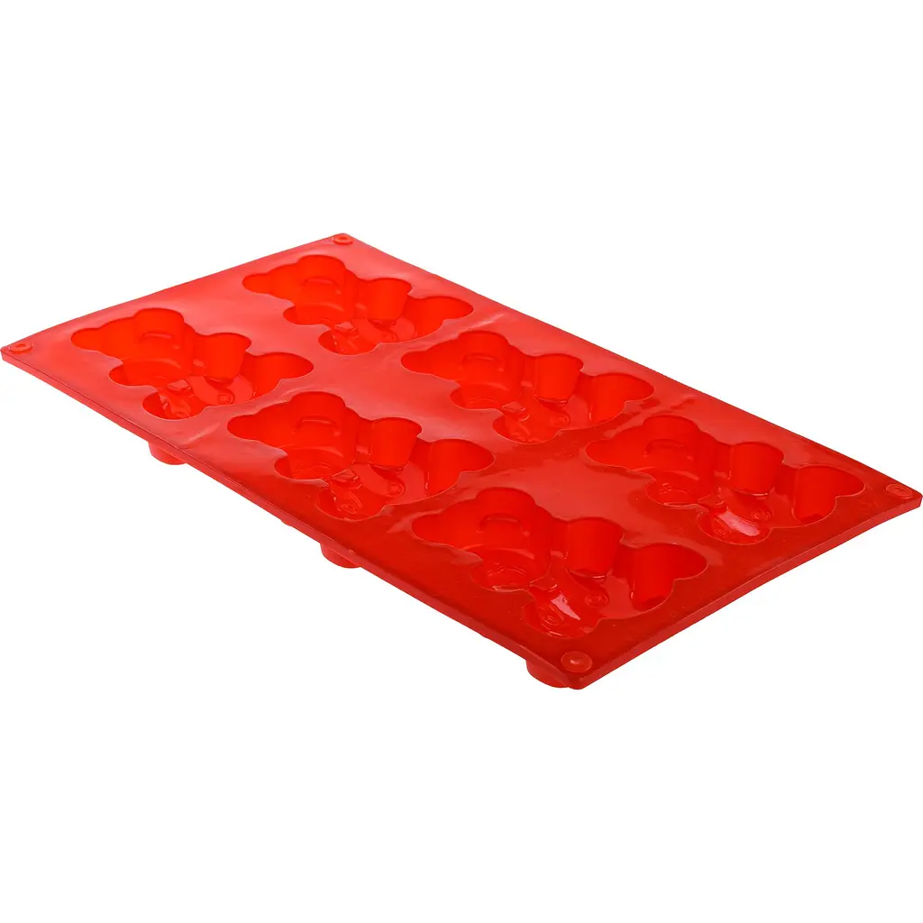 Силіконова форма-планшет для випічки Ekodeo Ведмедик червона (P89902) - фото 4