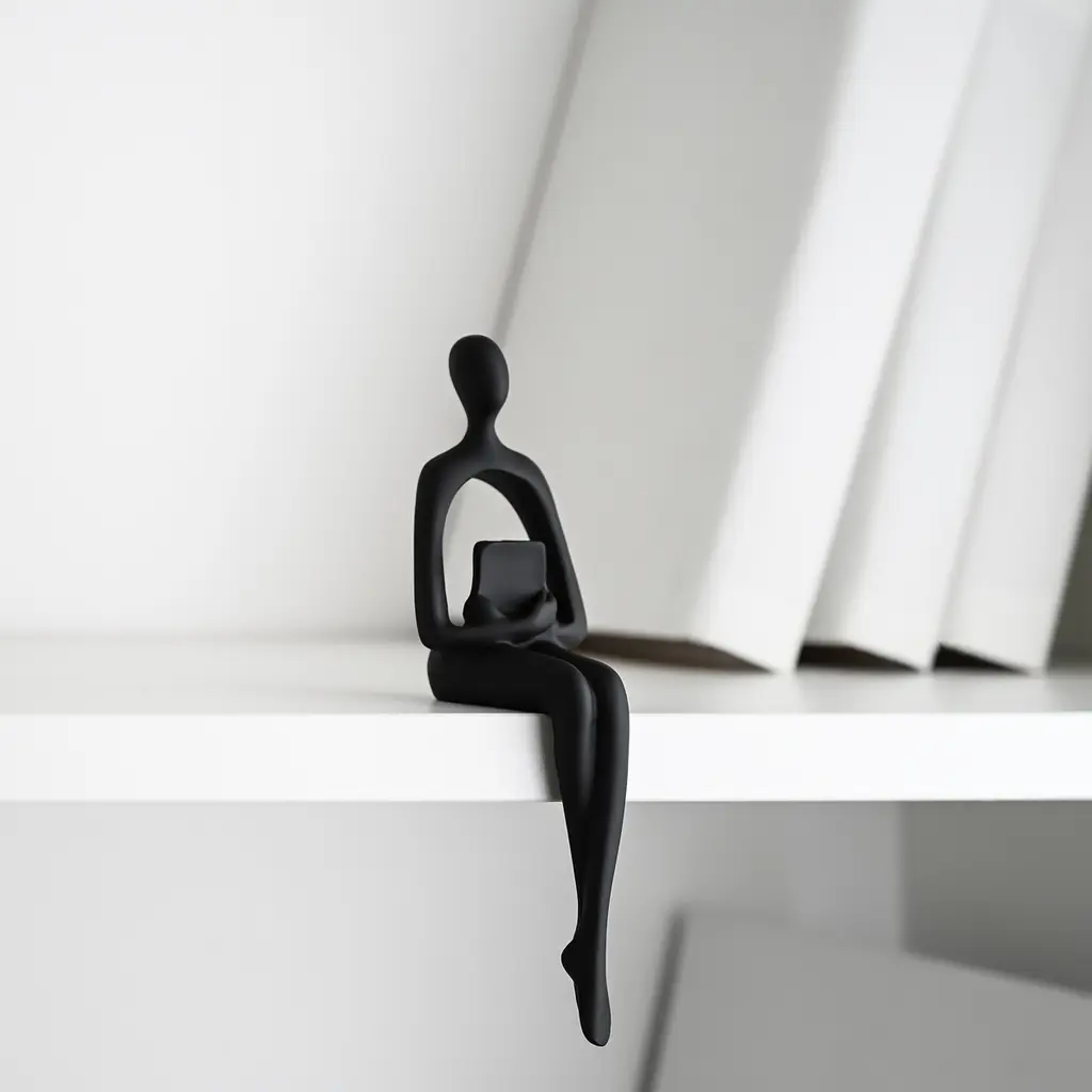 Декоративная статуэтка MBM My Home Человек с книгой черная (DH-ST-26 BLACK) - фото 2