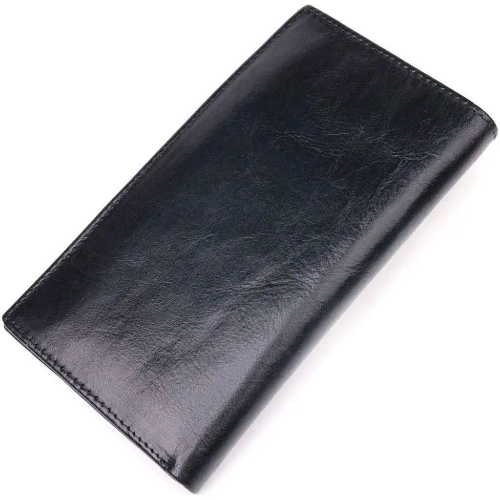 Вертикальний гаманець для чоловіків із натуральної шкіри ST Leather 19420 чорний - фото 6