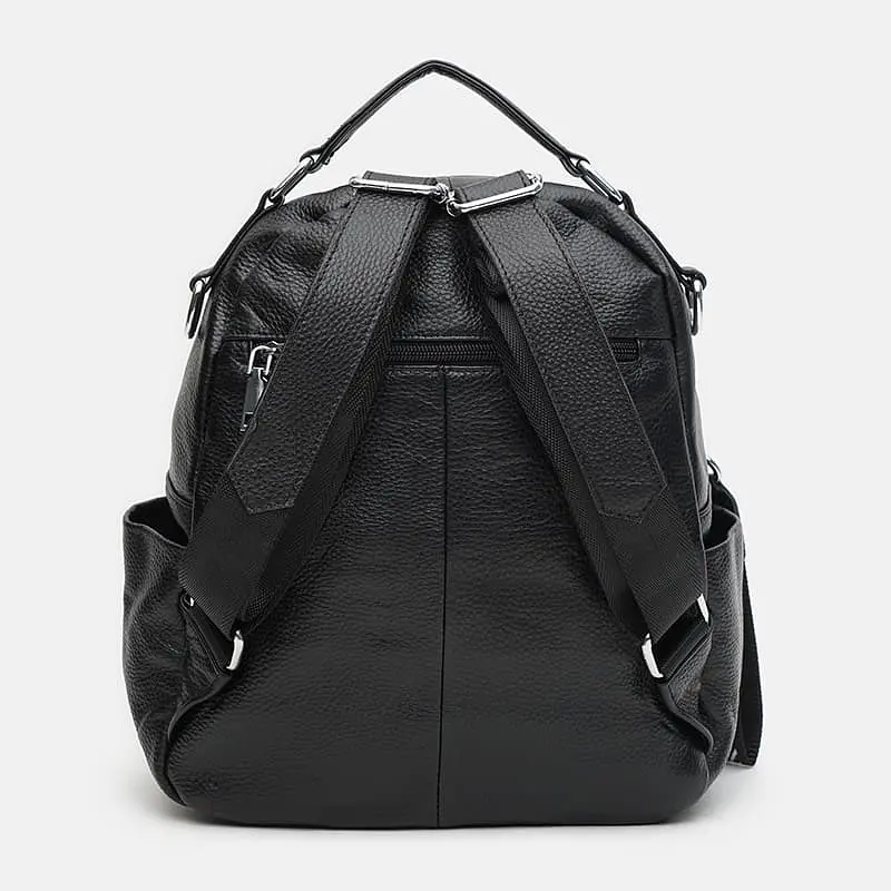 Шкіряний жіночий рюкзак Keizer K12108bl-black - фото 4