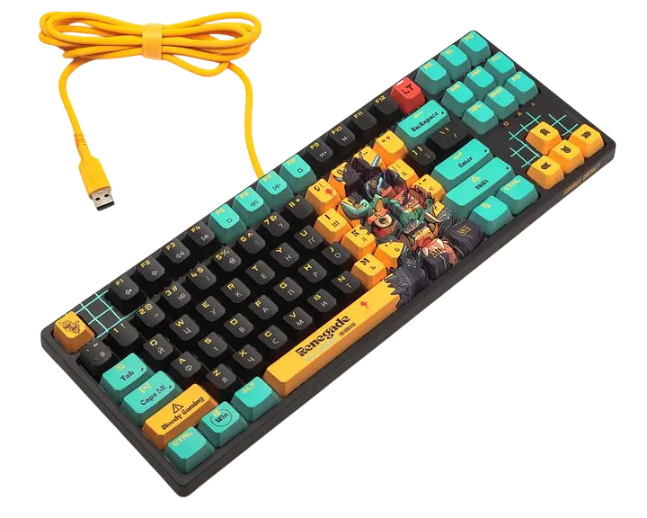 Клавіатура A4Tech Bloody AT87 Renegade RGB Black/Yellow - фото 2