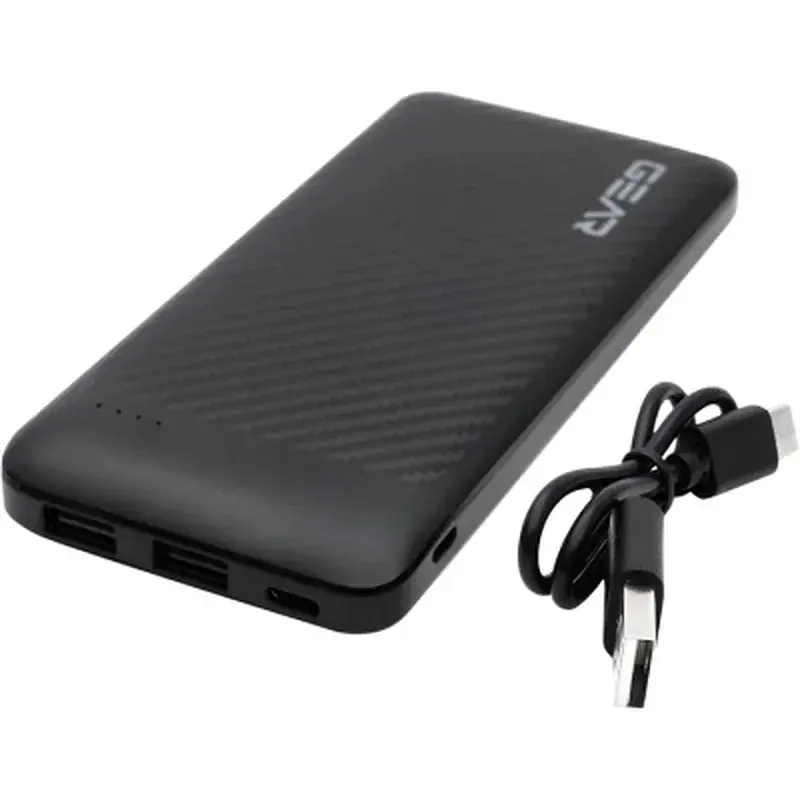 Батарея універсальна GEAR 10000mAh, 10W, USB-TypeC, 2*USB-A, Micro-USB, black (SL10) - фото 3