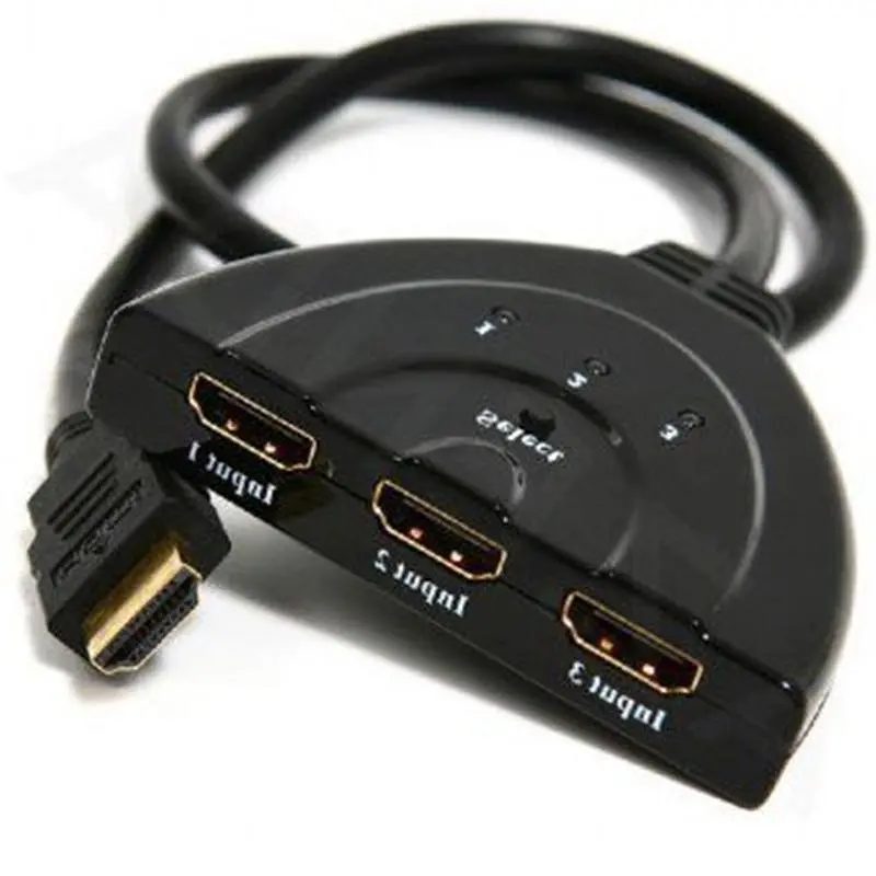 HDMI світч-подовжувач Cablexpert HDMI-3хHDMI M/F v.1.4 0.5м