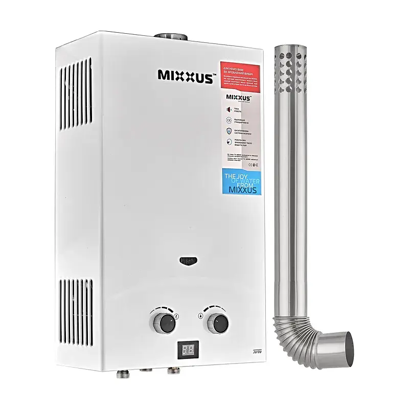 Газова колонка Mixxus GWH-0710 Basic Turbo White турбована 10 л/хв WH0028