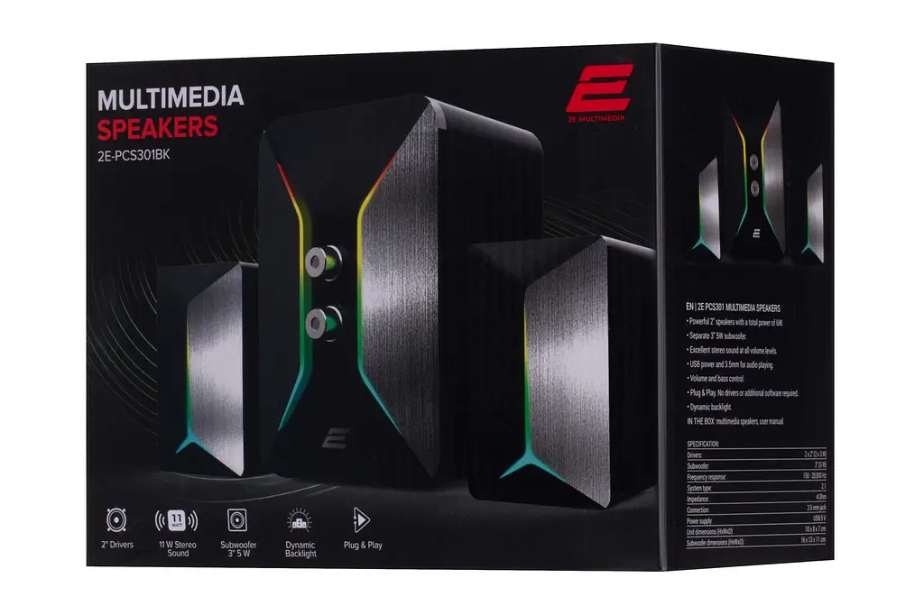 Компьютерные колонки 2.1 2E PCS301 RGB - фото 6