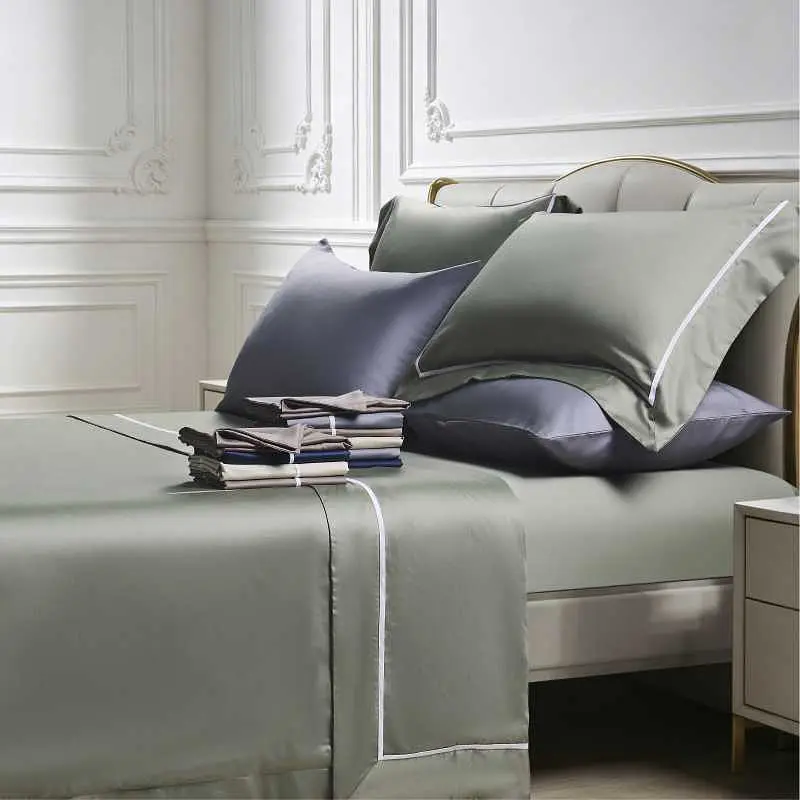 Комплект постільної білизни Lovely Svi сатин люкс 300ТС (135г/м2) Полуторний Green (180326) - фото 3