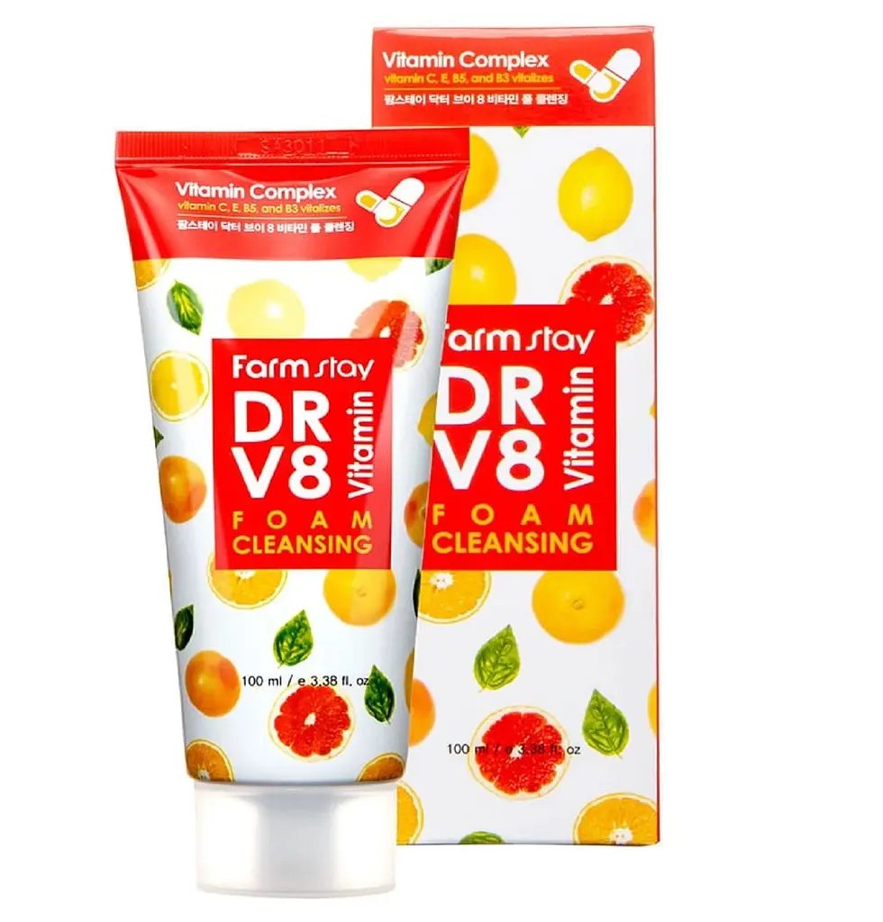 Вітамінна очищаюча пінка DR.V8 Vitamin Foam Cleansing FarmStay 100 мл - фото 2