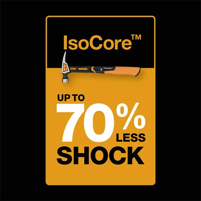 Молоток Fiskars IsoCore (M) 16oz / 13.5 "(156000) 1020213 - фото 7