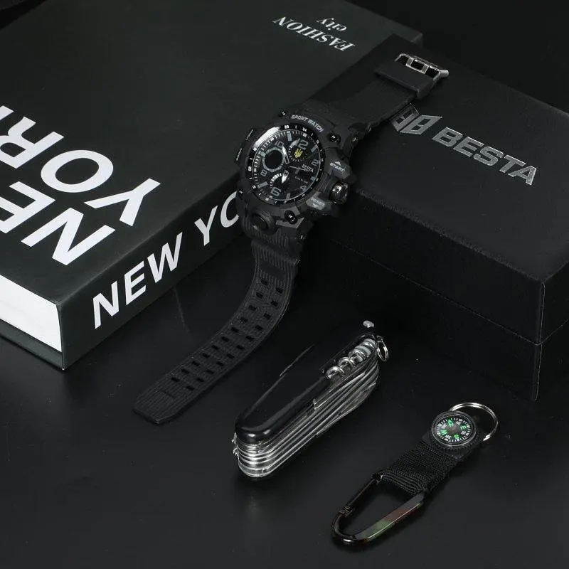 Чоловічий наручний годинник Besta Box Peremoga Set з компасом + подарунковий набір - фото 5