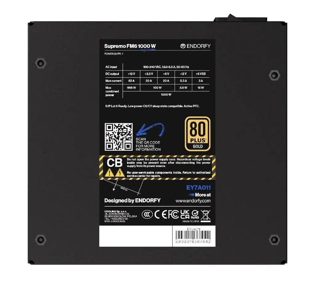 Блок живлення Endorfy Supremo FM6 1000W Black (EY7A011) - фото 8
