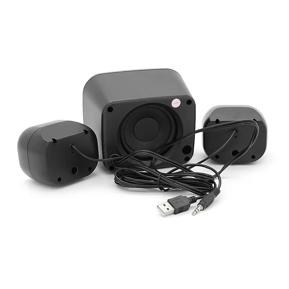 Колонки 2.1 JEDEL S-560P USB+3.5mm, 2x3W+5W, 150Hz-20KHz, з LED підсвічуванням, Black, BOX - фото 3