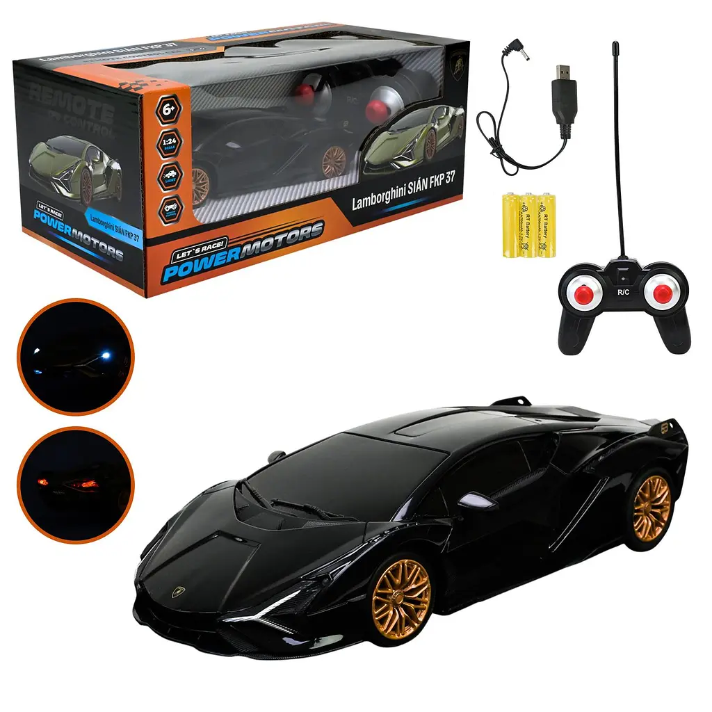 Радіокерована модель автомобіля Lamborghini Let's Race, чорний глянець (PM2411)