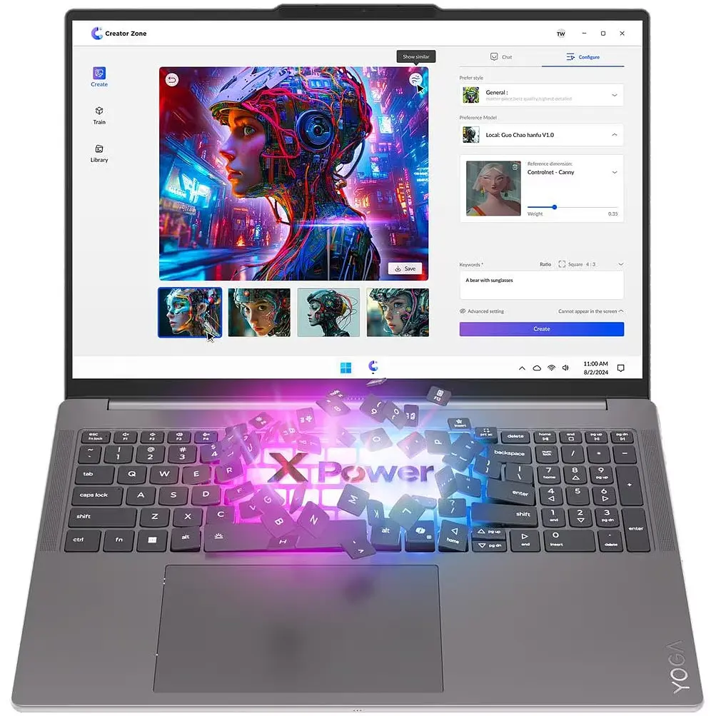 Ноутбук Lenovo Yoga Pro 9 16IAH10 Intel Core Ultra 7 255H до 5, 1 ГГц, 16 2, 8K, WQXGA+, OLED, 120 Гц, 32 ГБ LPDDR5x, 1 ТБ SSD, NVIDIA GeForce RTX 5070 8 ГБ GDDR7, Windows 11 Pro, Luna Grey - фото 33