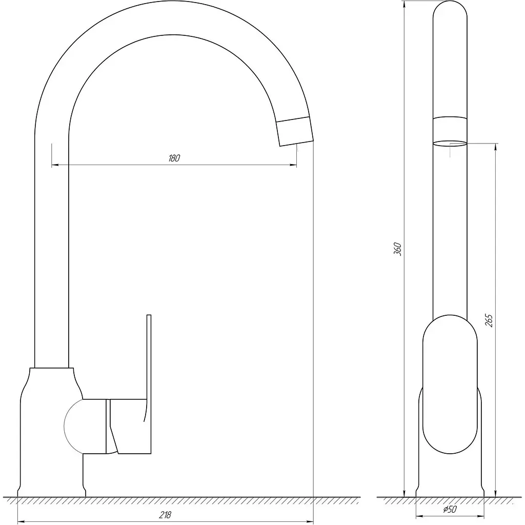 Змішувач для кухні Globus Lux Ontario GLO-0203S-BB - фото 4