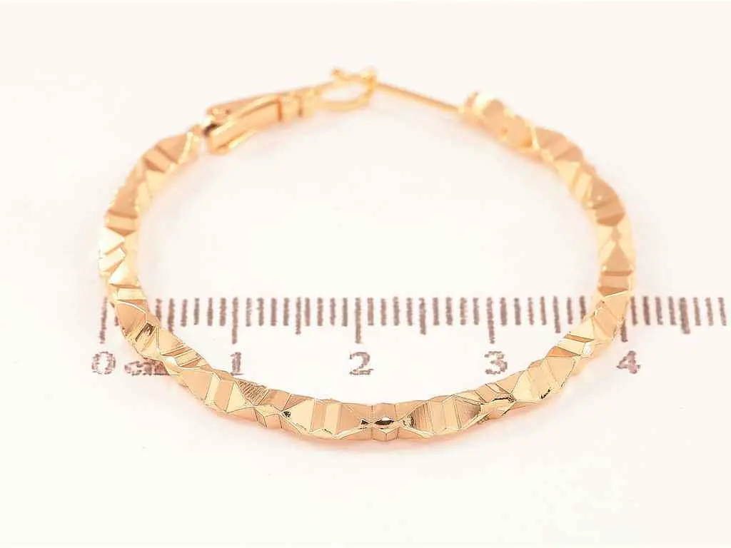 Сережки Xuping Позолота 18K кільця конго "Декоративний візерунок" ø 4см 270605 - фото 2