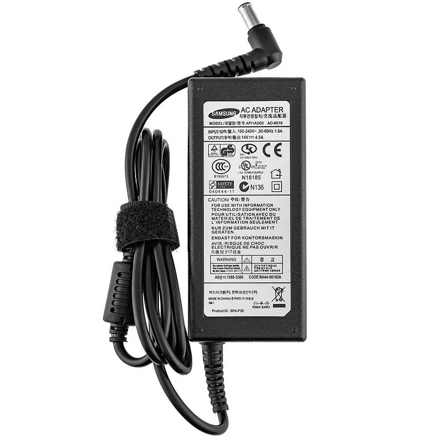 Блок живлення для монітора Samsung 14V 4.5A 63W 6.5 x 4.4мм+PIN чорний (без кабеля!)(AD-6314T) - фото 3