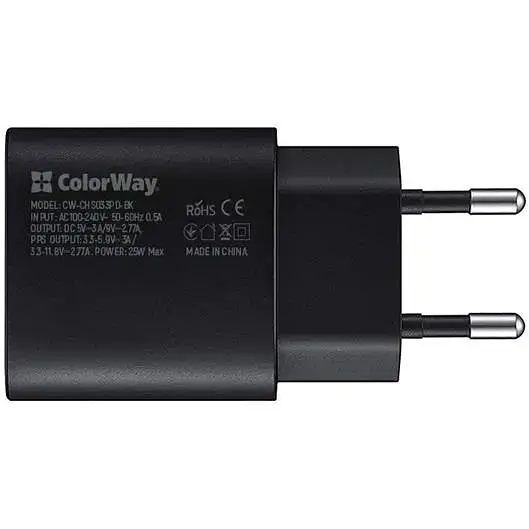 Зарядний пристрій ColorWay Power Delivery Port PPS Black (CW-CHS033PD-BK) - фото 3