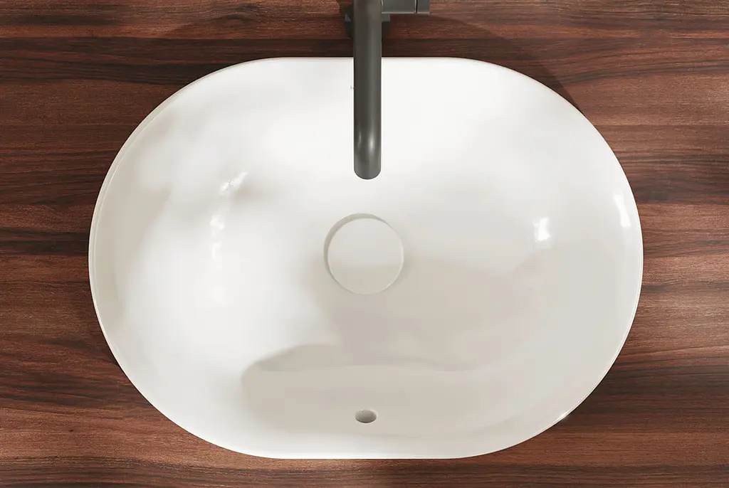 Умивальник Hansgrohe Xuniva U врізний на стільницю 550x400 з переливом SmartClean white 61062450 - фото 3
