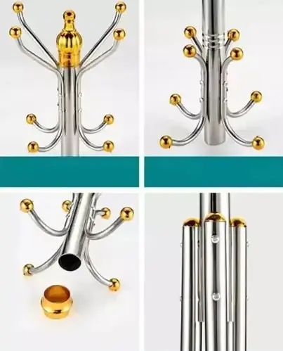 Металева підлогова стійка-вішалка для одягу Coat Rack тринога 16 гачків - фото 3
