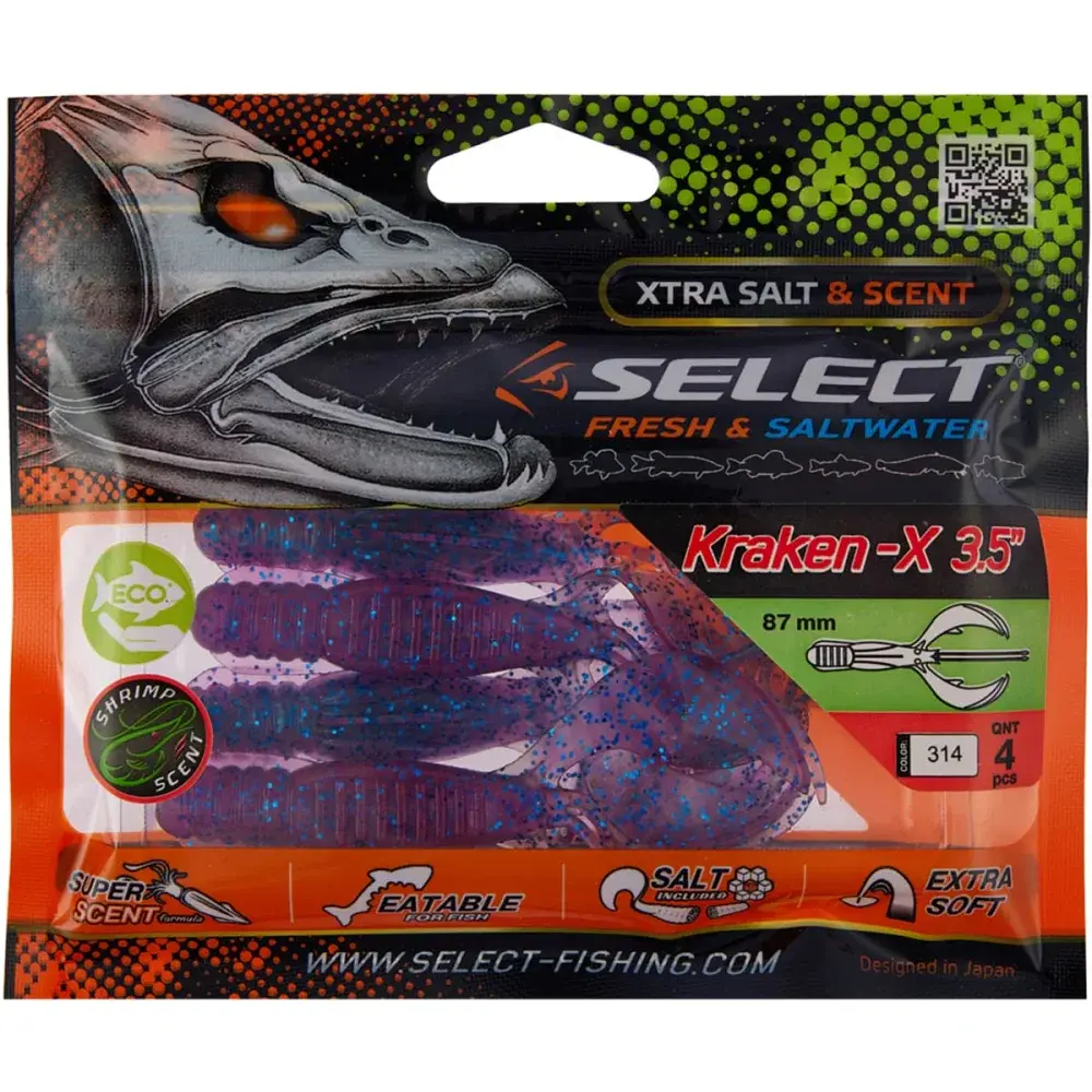 Силикон Select Kraken-X 3.5" #314 (4 шт/уп) - фото 2