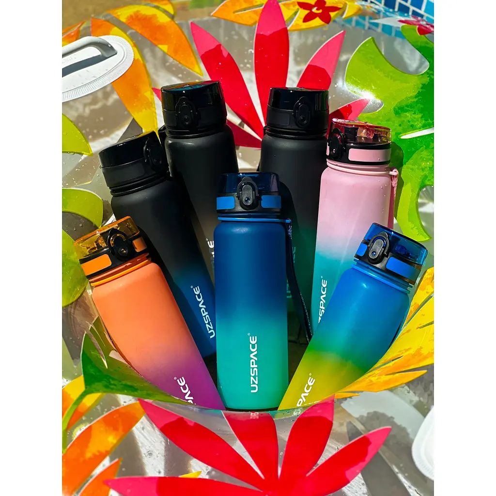 Бутылка для воды UZspace Frosted Gradient 800 мл желто-голубая (3053) - фото 3