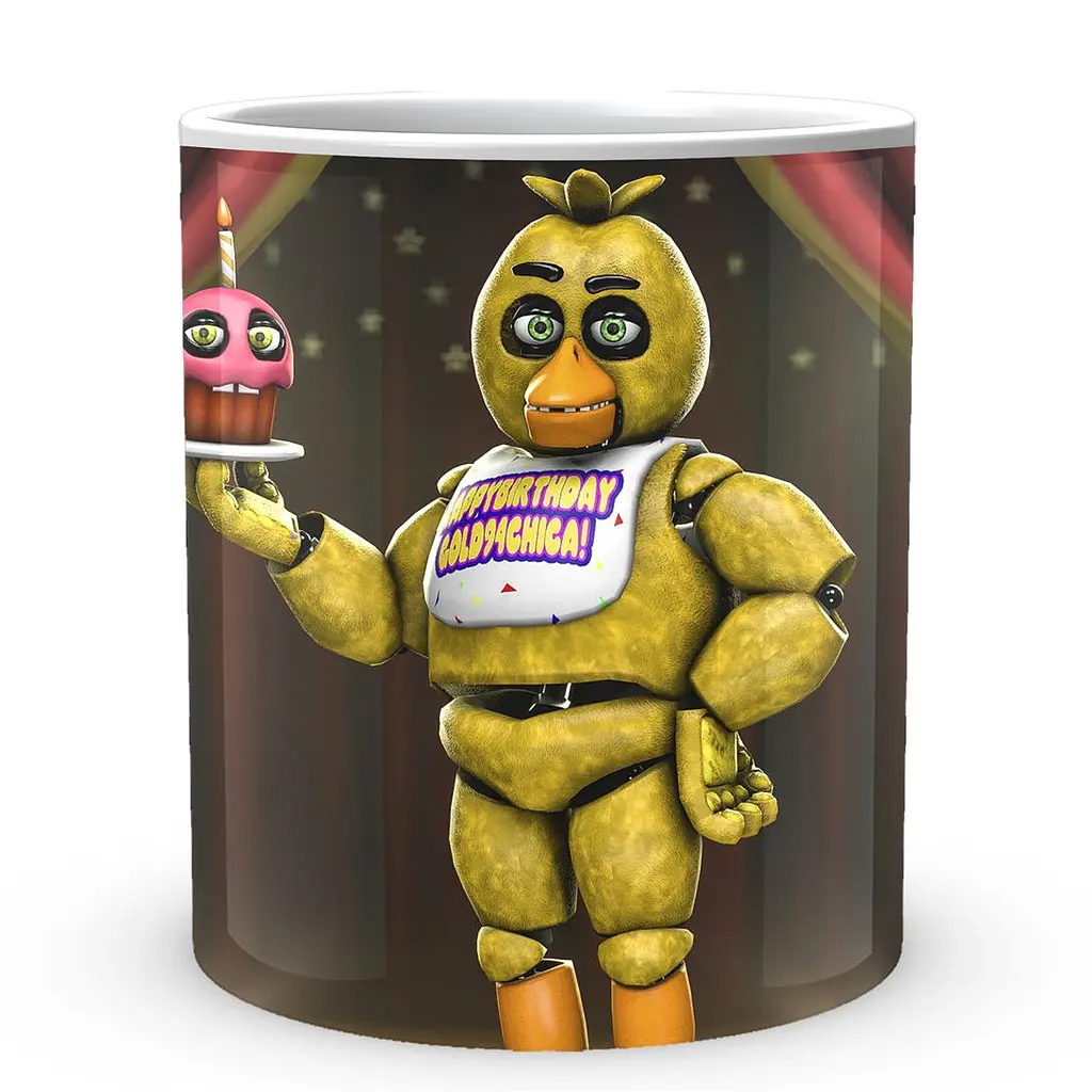 Кухоль GeekLand Five Nights At Freddys П'ять ночей з Фредді Чіка з кексом FN.02.394 330 мл білий - фото 2