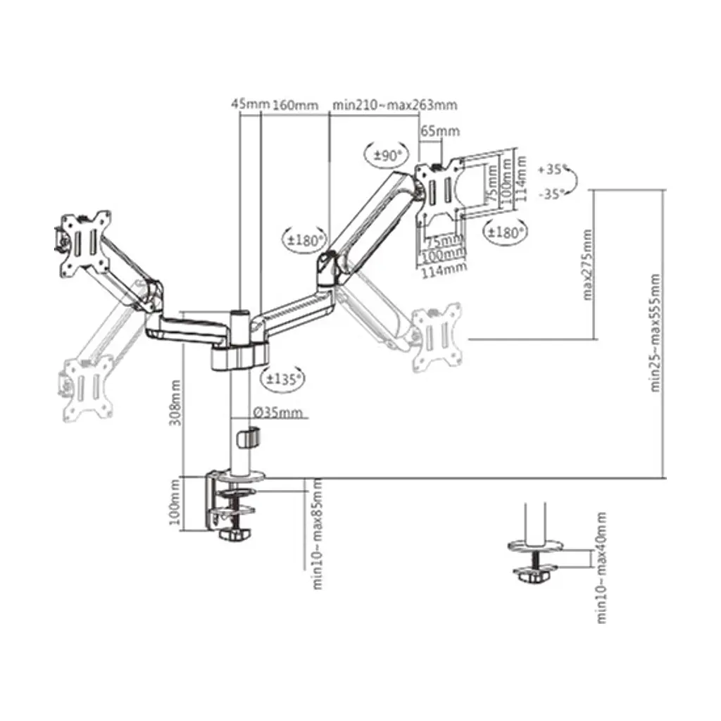 Кронштейн Gembird MA-DA2P-01 - фото 2