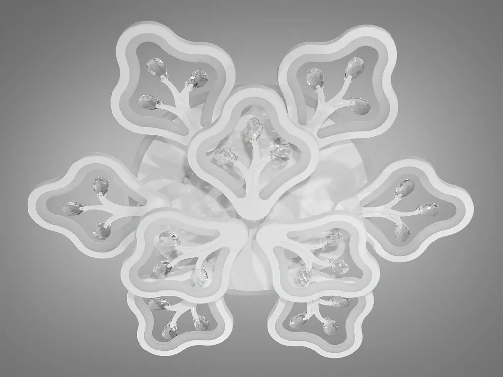 Стельова LED-люстра Diasha 8149/6+3WH 150W, Ø68x14 см, 3 кольори світла, біла - фото 4
