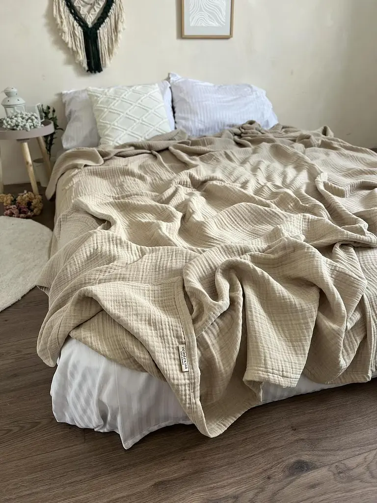Покривало Zeintex Heaven муслінове бавовняне кольору лате 240х300 см - фото 4