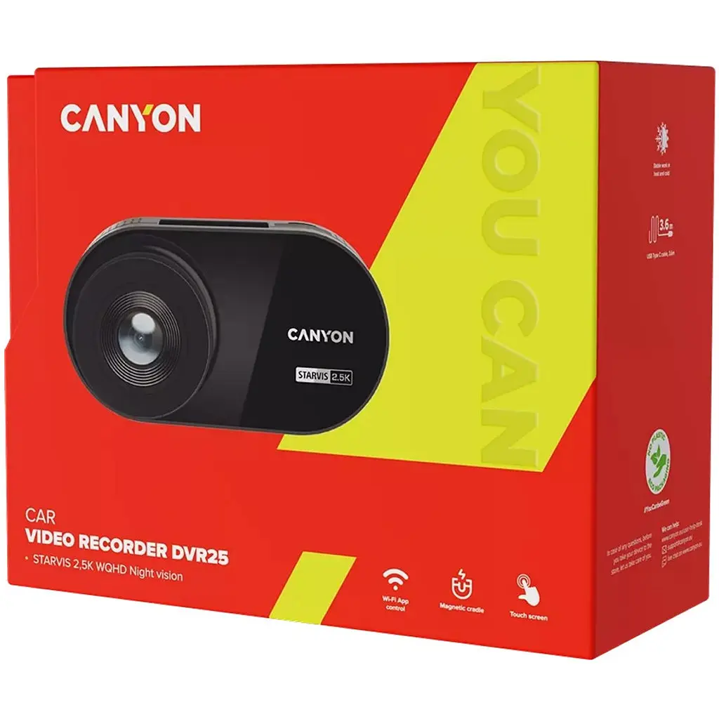 Видеорегистратор Canyon DVR25 WQHD 2.5K 1440p Wi-Fi Black (CND-DVR25) - фото 11