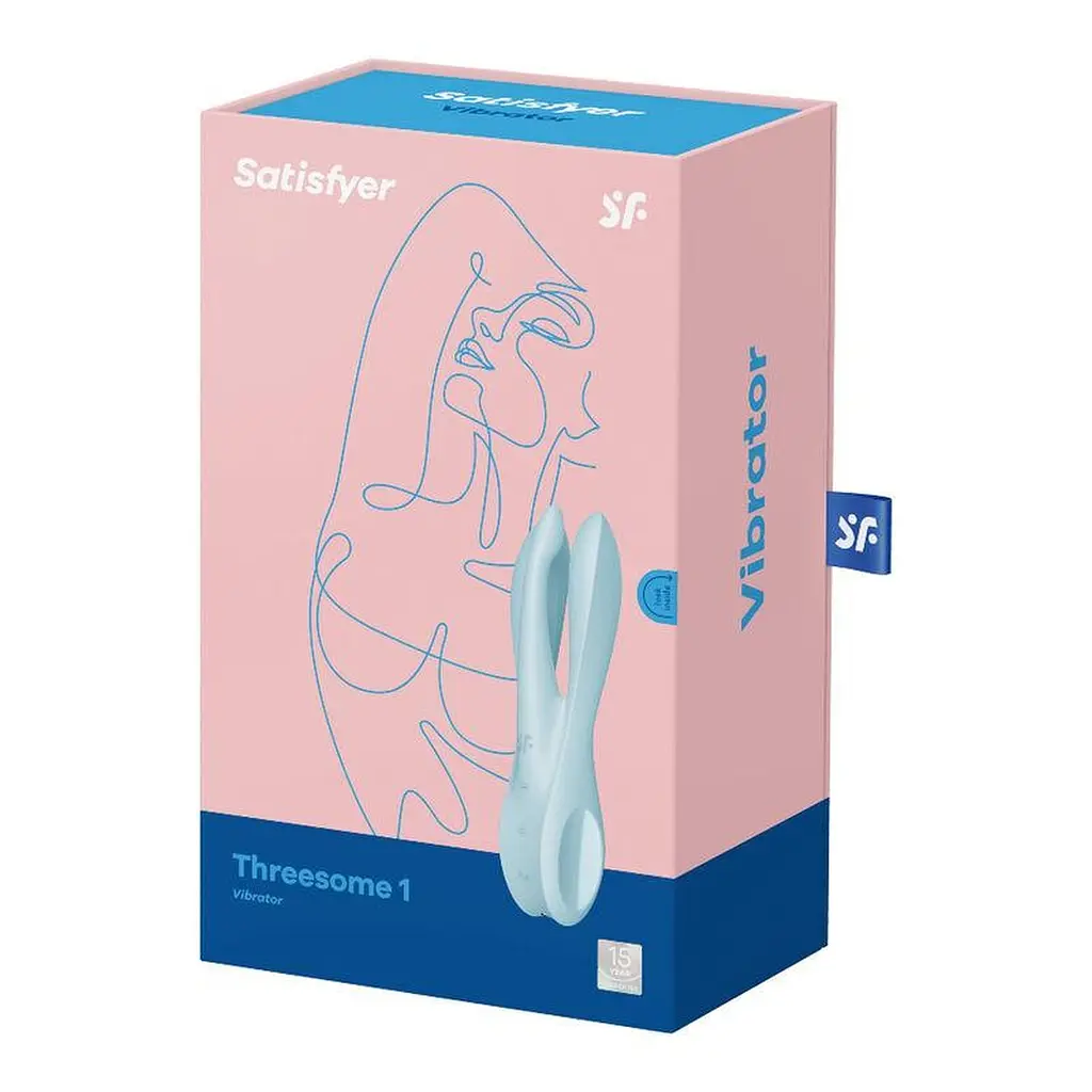 Багатофункціональний вібратор Satisfyer Threesome 1 14 см блакитний - фото 6