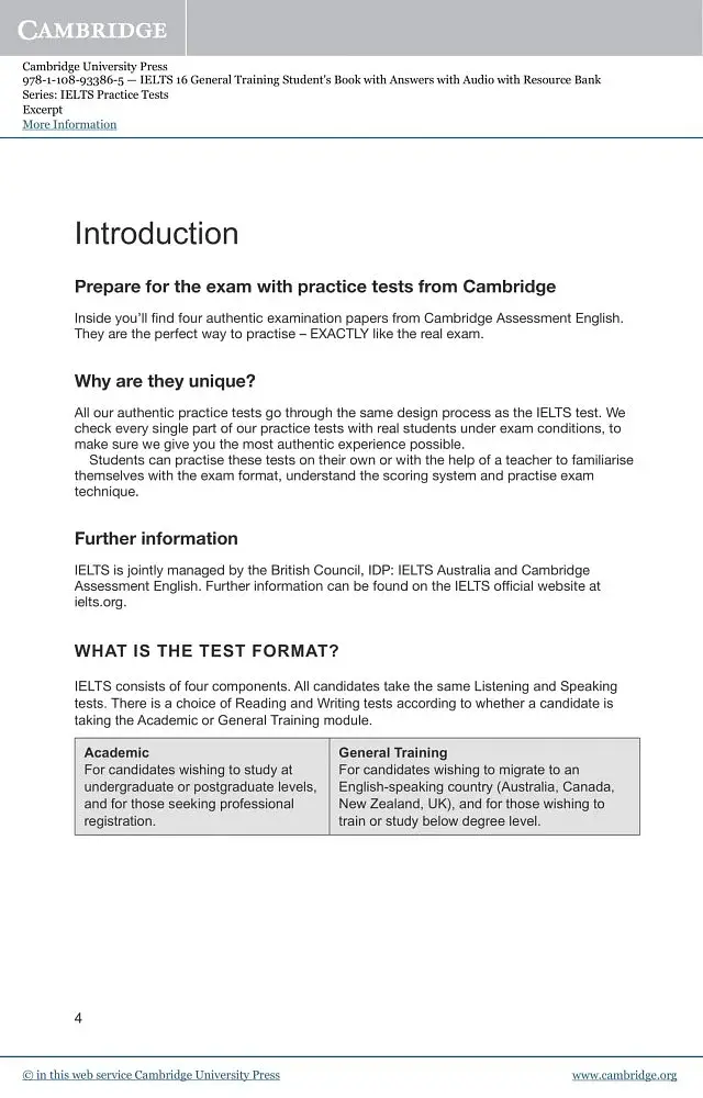 Cambridge Practice Tests IELTS 16 General with Answers, Downloadable Audio and Resource Bank - фото 3