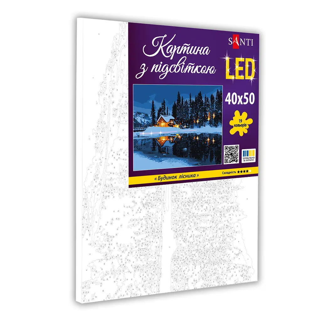 Картина за номерами Santi Будинок лісника 40х50 см з LED підсвіткою (955062) - фото 2