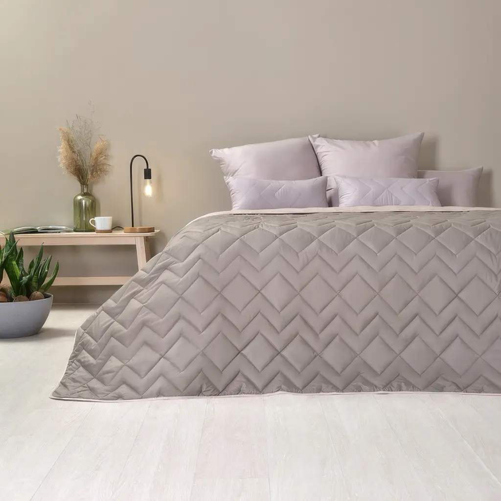 Покривало Ideia Izzi двостороннє 240х260 см сіро-бежеве (8-34587) - фото 6