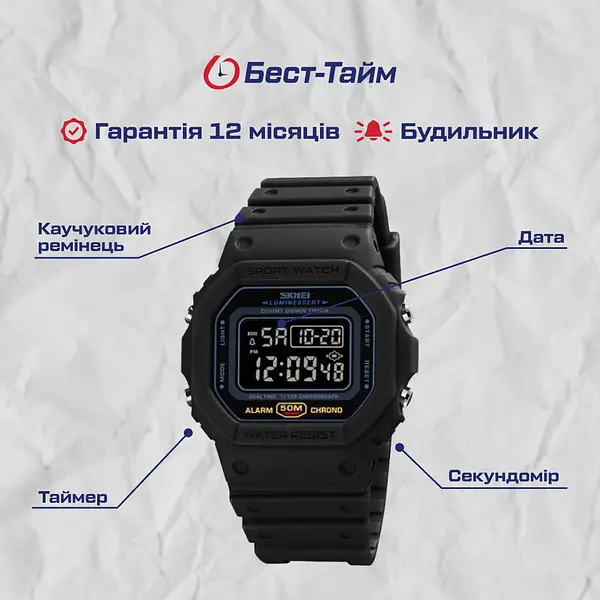 Годинник Skmei Dron Black - фото 5