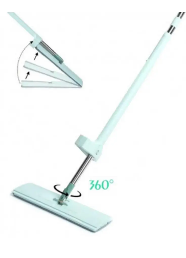Миюча швабра з віджимом Good Idea Spin Mop з поворотом 360 та насадкою з мікрофібри бірюзова - фото 2