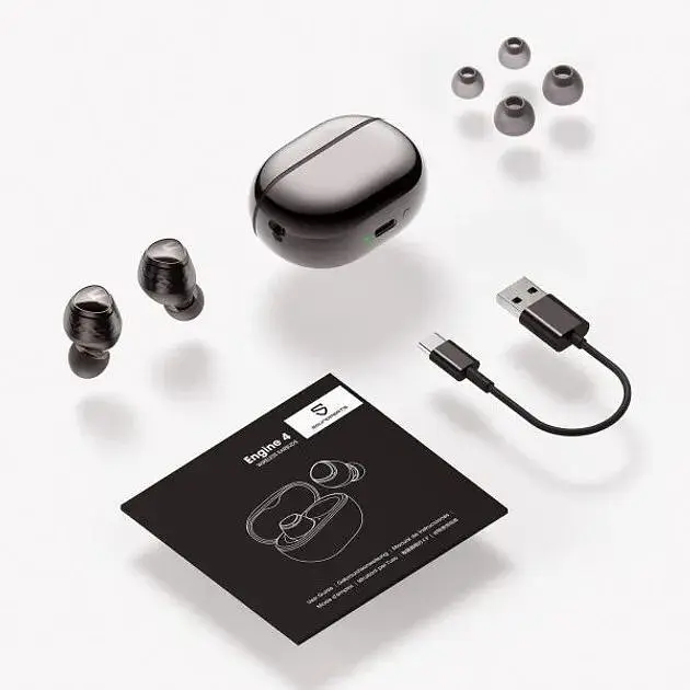 Беспроводные наушники SoundPEATS Engine 4 с поддержкой LDAC и 2 драйверов черные - фото 5