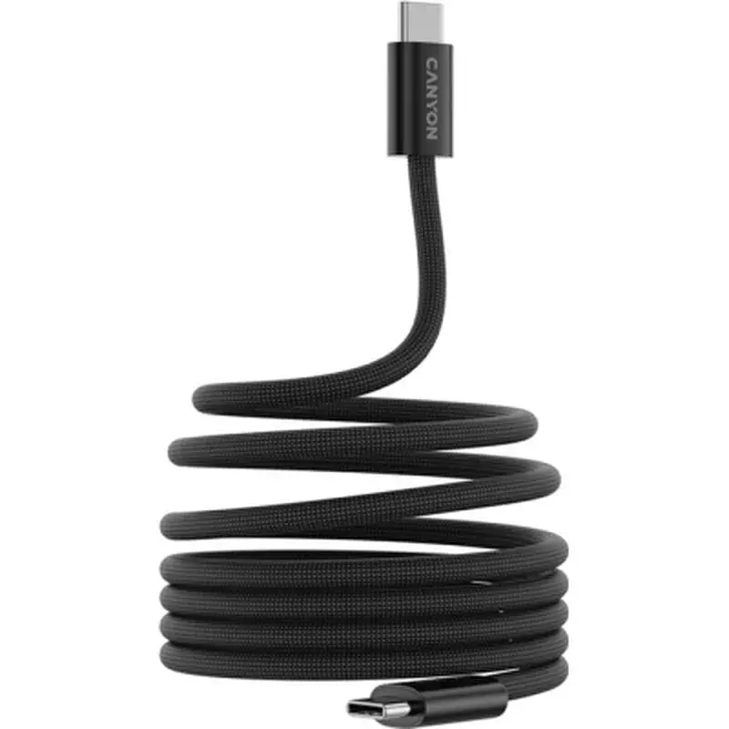 Дата кабель USB-C to USB-C 1.0m 60W Magnet Braided Black Canyon (CND-CCMG60AB15B) - фото 3