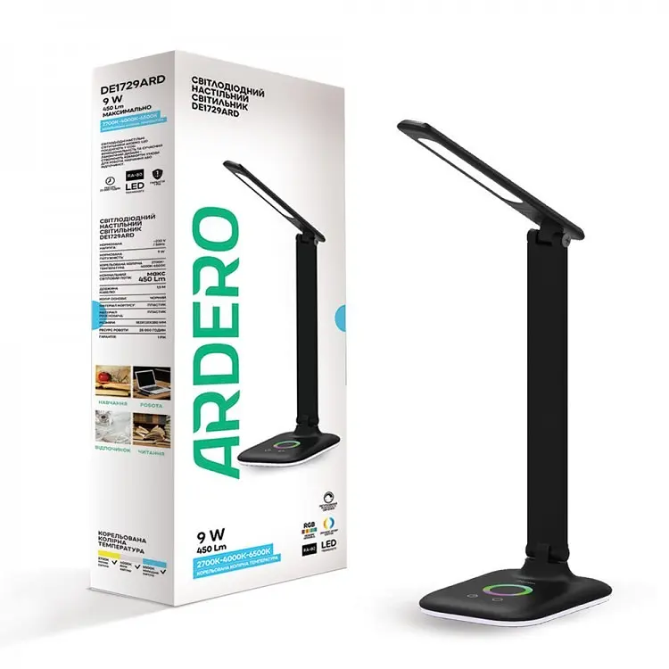 Світлодіодний настільний світильник Ardero DE1729ARD 9 Вт чорний (1959) - фото 2
