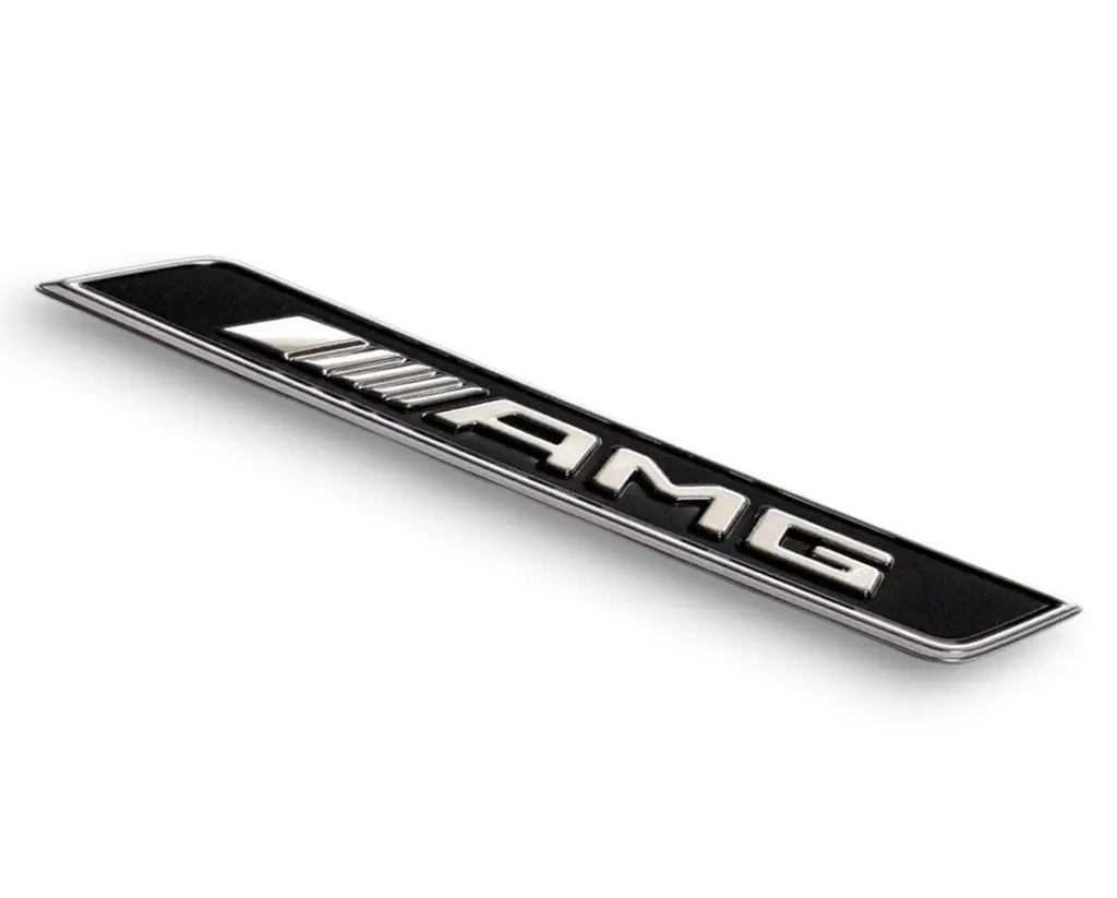 Емблема напис Amg для Mercedes Чорна з Хромом 113х14 мм (на скотчі) a2928173500 - фото 3