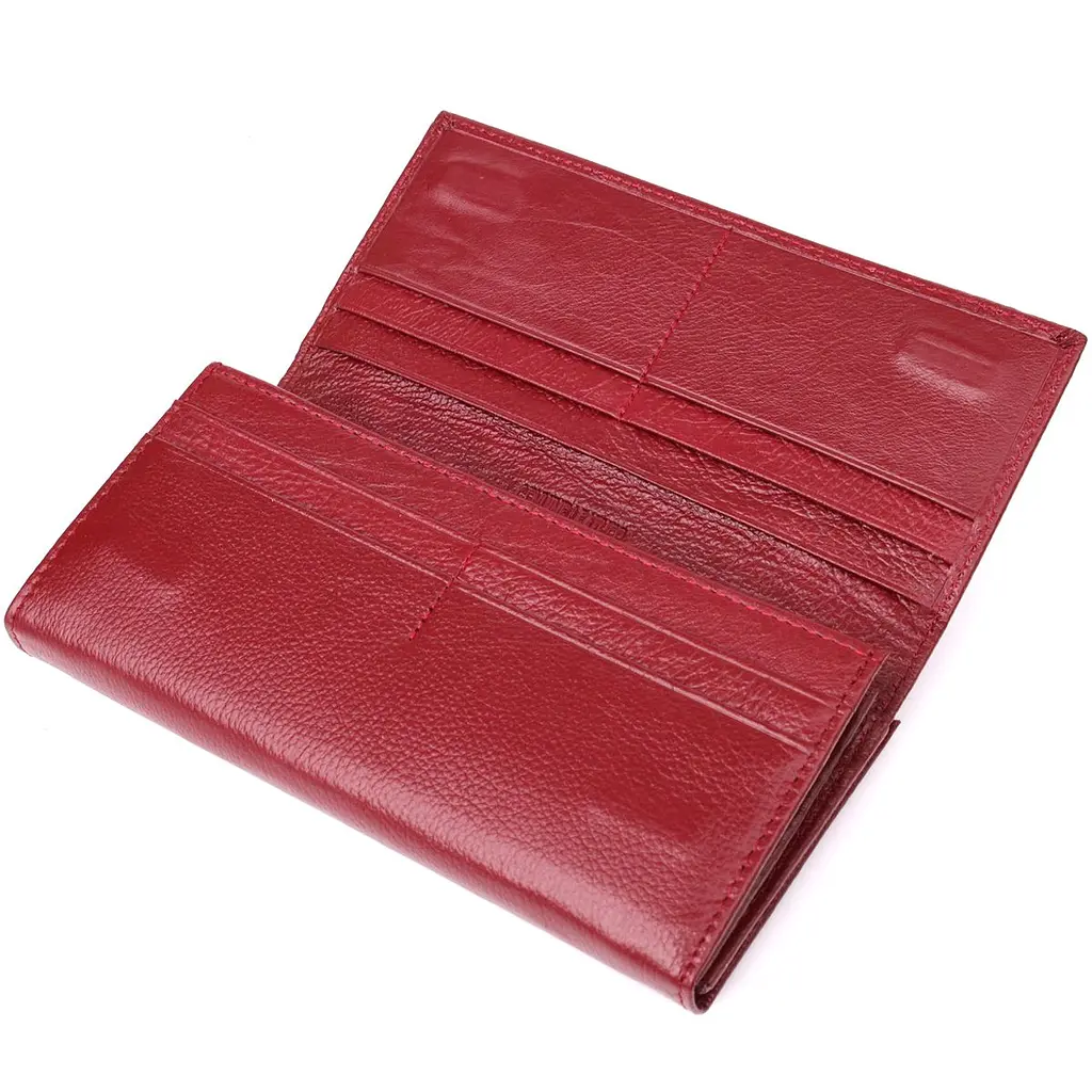 Елегантний гаманець для жінок з монетницею із натуральної шкіри ST Leather 23107 бордовий - фото 6