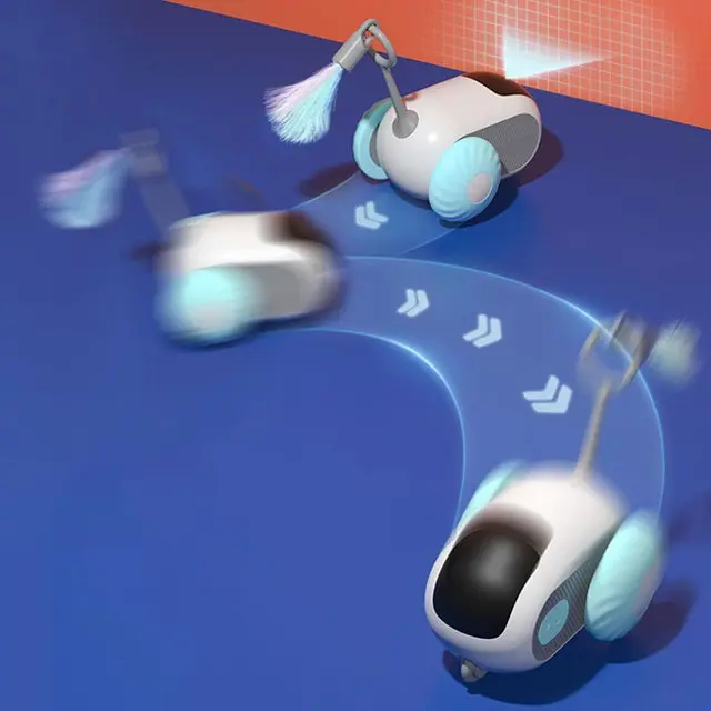 Многофункциональная интерактивная игрушка для кошек мышь на радиоуправлении, бегущая игрушка на аккумуляторе - фото 6