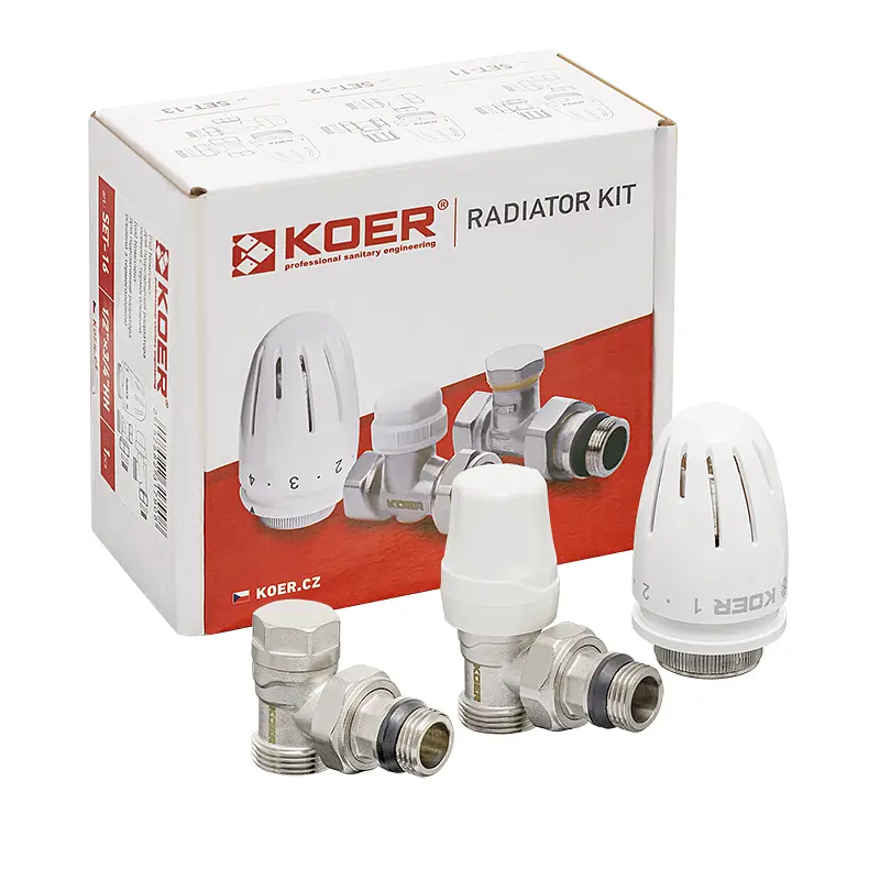 Комплект для підключення радіатора Koer 1/2"x3/4" кутовий з термоголовкою SET-14 KR3178 - фото 7