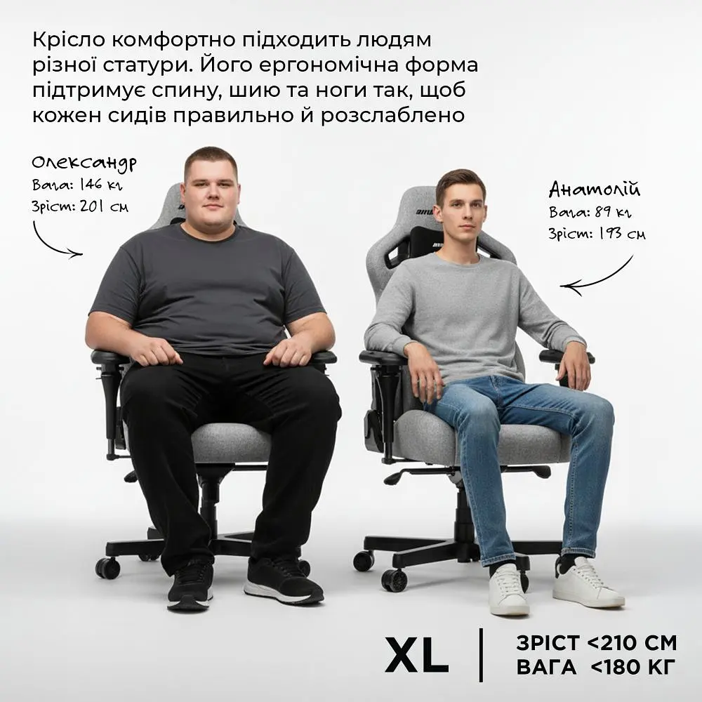 Крісло для геймерів Anda Seat Kaiser 4 V2 Size XL Black (AD12YDDC-XLL-20-B-CF-03) - фото 3