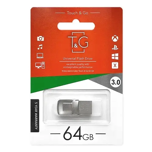 Флеш-накопичувач USB 64Gb Metal TG104, Silver, Type-C / USB 3.0 (TG104TC-64G3) T&G teh0029107 - фото 3