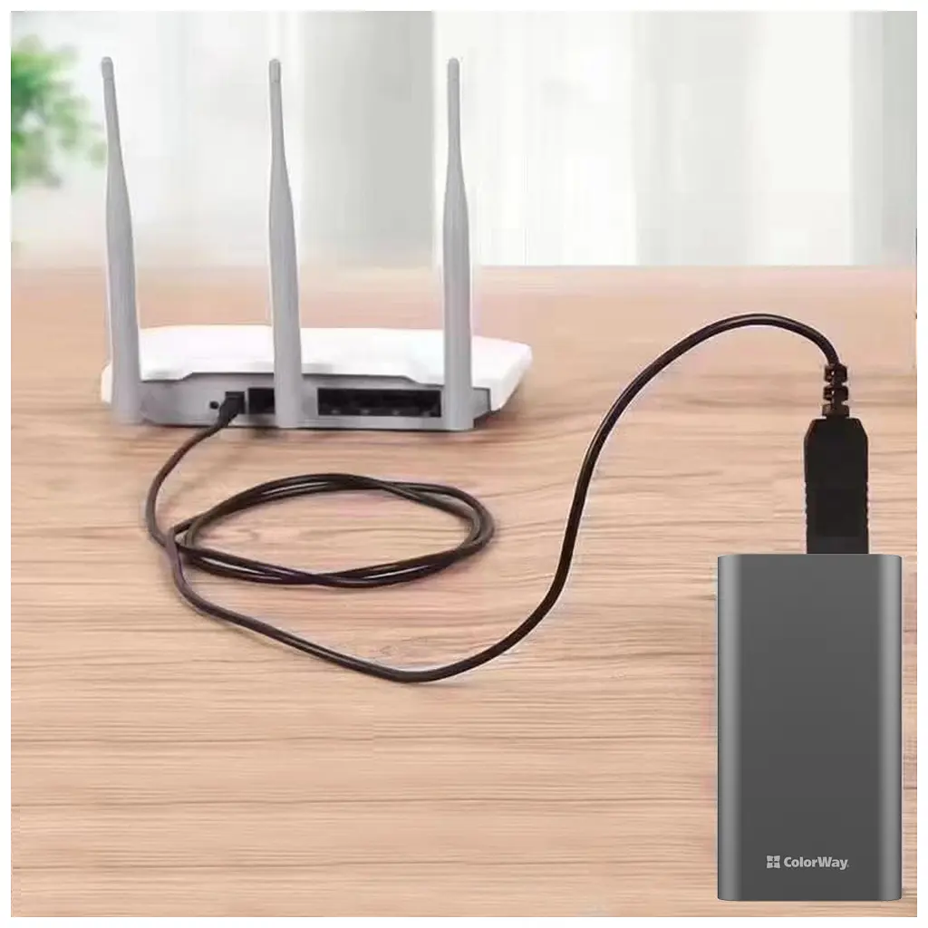 Кабель живлення USB to DC 5.5x2.5mm 9V 1.0m black ColorWay (CW-CBUD066-BK) - фото 2