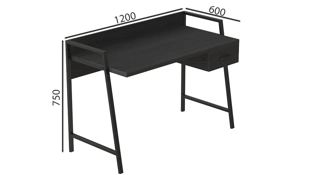 Письмовий стіл Ferrum-decor 750x1200x600 Чорний метал ДСП Сосна Кембра 32 мм (FRD-103445) - фото 3