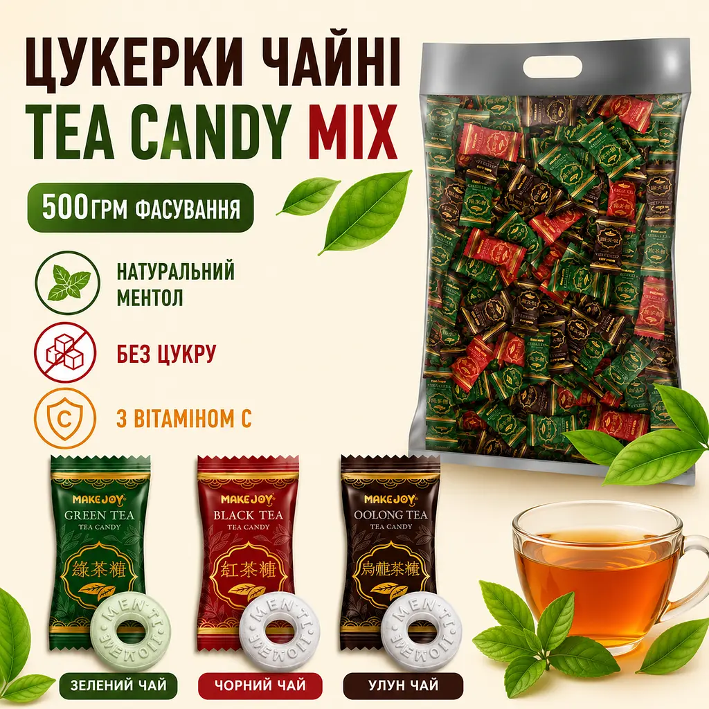 Чайні цукерки Tea Candy Mix без цукру з вітаміном С 500 г - фото 2