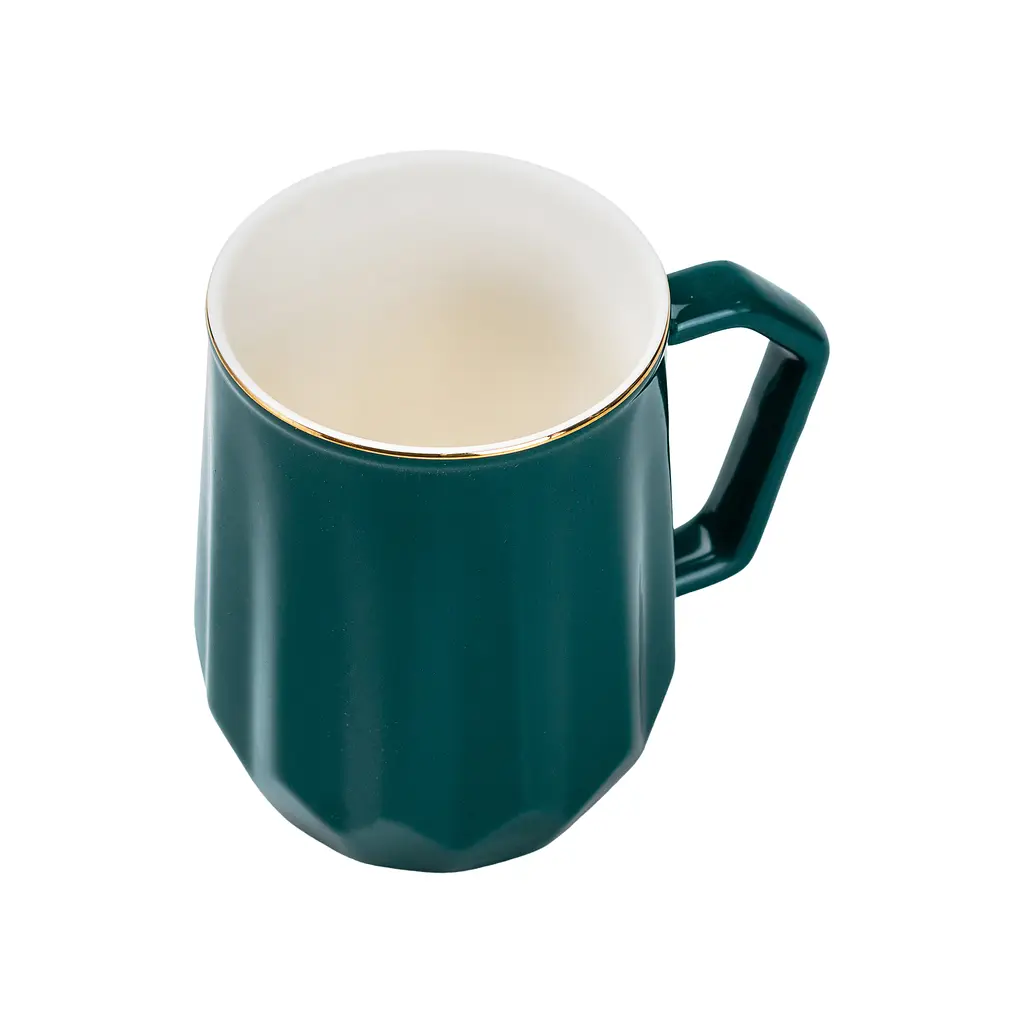 Чашка керамічна Happy Life Fine Ceramics 400 мл зелена HP7189GR - фото 2